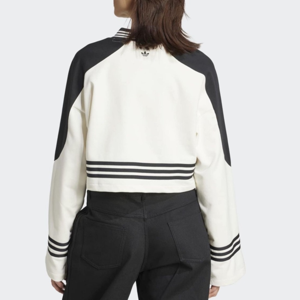 Adidas Black and White Striped Sweatshirt - Picture 4 of 5